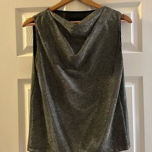RtA Shiny Gray Sleeveless Blouse